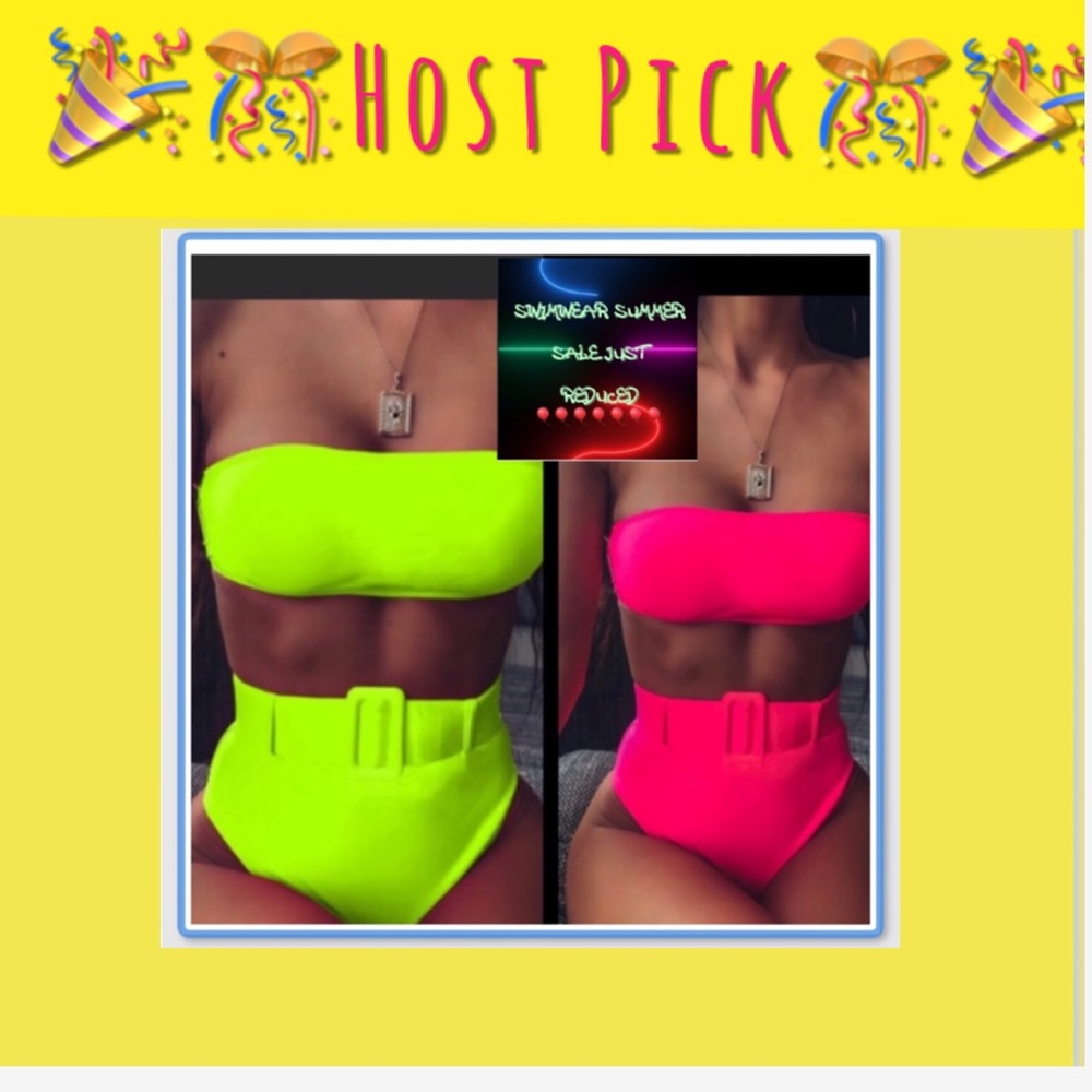 Pink Small Green Med-Large Sexy High Waist 2 Piece.                           B3 - Picture 10 of 11